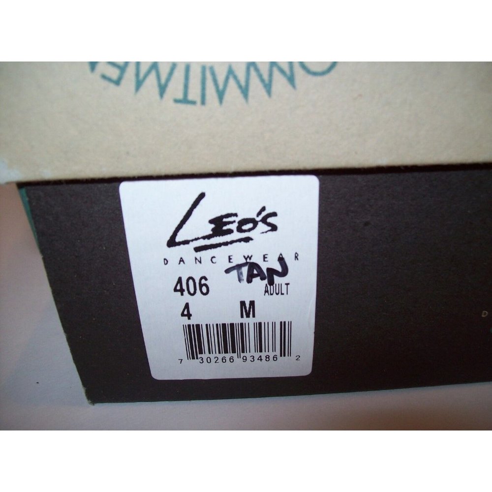 New Leo's Tan Leather Sole Tap Dance Dancing Shoes  #406  -  Adult Size 4.0M - Picture 6 of 6